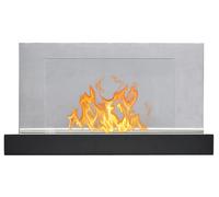 Camino a Bioetanolo da Parete 80x50x35 cm Kelly Nero e Acciaio