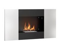 Camino a Bioetanolo da Parete Capacità 0,9L 100x15x54 cm Nero e Argento