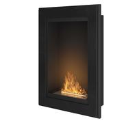 Camino a Bioetanolo da Parete/Incasso 55x79 cm Frame 550 Nero