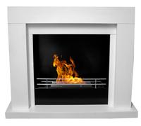 Camino a Bioetanolo da Pavimento 100x30x88 cm Karlsen Udine Bianco