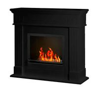 Camino a Bioetanolo da Pavimento 110x36x100 cm Cambridge in Legno Nero
