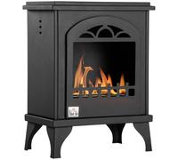 Camino a Bioetanolo da Pavimento 41x25x54 cm in Metallo Nero