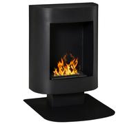 Camino a Bioetanolo da Pavimento 46,5x53x65 cm Bruciatore 1,5L Nero