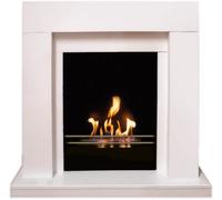 Camino a Bioetanolo da Pavimento 70x30x70 cm Karlsen Camogli Bianco