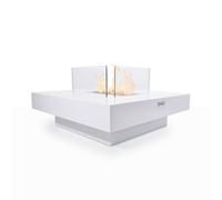 Camino a Bioetanolo da Pavimento 70x70x35 cm Panarea Bianco