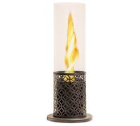 Camino a Bioetanolo da Tavolo Ø20x49,5 cm in Acciaio e Vetro Nero