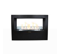 Camino a bioetanolo da terra per interno esterno Giotto S Nero 100x30x70