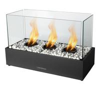 CAMINO A BIOETANOLO DOMUS 1100W 3 BRUCIATORI INOX CON PIETRE DECORATIVE VETRO