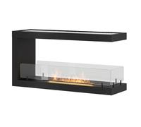 Camino a Bioetanolo Trifacciale da Incasso 100x50 cm Inside U 1000 V1 Nero con Vetro