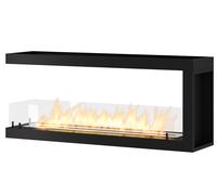 Camino a Bioetanolo Trifacciale da Incasso 120x50x30 cm INSIDE U1200.2 Nero con Vetro