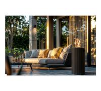 Camino a gas da esterno PLANIKA BINO - Riscaldatore portatile da giardino e da patio - Pro - Dimensioni ?Ø 30 cm x h60 cm peso 11 kg Fino a 8 kW - Alimentato a GPL - Tempo di Combustione 55 Ore colore