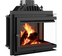 KRATKI Camino a legna in ghisa, stufa ad angolo, 8 kW, Ø 200 cm, porta a chiusura automatica, sistema in vetro pulito, vetro, ingresso aria