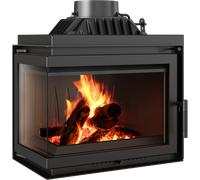 Camino a legna in ghisa SIMPLE left 8 kW Ø 200 Double-sided Vetro ceramico
