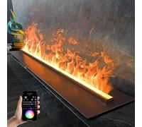 Camino A Vapore Acqueo 3D Con Controllo Touch/Telecomando/APP, Camino Elettrico Atomizzato Da Incasso, 7 Colori Di Fiamma De-ll'umidificatore, Fiamma Atomizzata LED Tattile Per Interni(100cm)