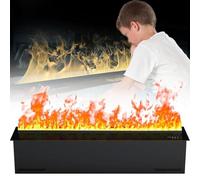 Camino A Vapore Acqueo Da Incasso, Caminetti Elettrici Atomizzati 3D, Colori E Velocità Della Fiamma Regolabili, Riempimento Automatico Dell'acqua, Pannello Ultrasottile Da 3 Mm(100CM/39.37IN)
