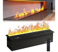 Camino A Vapore Acqueo Intelligente Per Interni, Umidificatore Elettrico Con Fiamma Finta A 7 Colori, Inserto Per Camino A Nebulizzazione 3D Con Timer E Touch Screen, Dimmer RemoteControl-59.1"