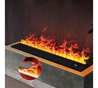 Camino a vapore con 9 colori, effetto fiamma realistico 3D atomizzato ultra silenzioso per sfondo muro, telecomando,100cm