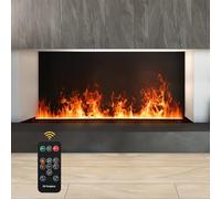 Camino a vapore con fiamma 3D realistica - Elettrocamino 100 cm, telecomando, senza calore, sicuro per soggiorno e camera da letto
