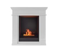 Camino a Vapore da Pavimento Leonardo 81x30x86 cm in MDF Bianco Laccato