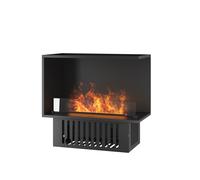 Camino a Vapore Elettrico Bifacciale Angolare a Destra 80x50x40 cm Invapo Corner P800 Nero