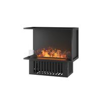 Camino a Vapore Elettrico Bifacciale Angolare a Sinistra 80x50x40 cm Invapo Corner L800 con Ricarica Automatica Nero