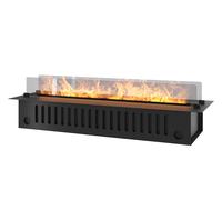 Camino a Vapore Elettrico da Incasso 120x48,5x33 cm Invapo Insert con Ricarica Automatica e LED RGB Nero