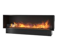 Camino a Vapore Elettrico da Incasso 180x45(64,8)x40 cm Invapo con LED RGB Nero