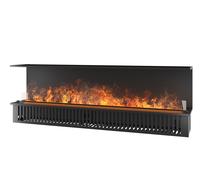 Camino a Vapore Elettrico da Incasso Invapo Inside C2200 Effetto Fiamma 3D in Acciaio Nero