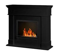 Divina Fire Camino a bioetanolo biocamino da terra Cambridge in legno Nero 110x37x102h - DF43969