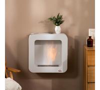 Camino Bioetanolo a Parete in Metallo da 2.5h di Combustione con Serbatoio da 1L e Copertura 20m², 48x18x48cm, Bianco Description:È ora di dire addio alle scintille e agli accendini: il camino a bioet