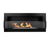 Camino bioetanolo biocamino da incasso nero opaco 900x400 mm con vetro