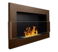 Camino bioetanolo biocamino da parete bronzo 650x400 mm con vetro