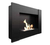 Camino Bioetanolo da Parete BRAVO2 TÜV Nero - Dimensioni 90.2x17.4x65 cm, Peso 22.6 kg, Materiale di Alta Qualità, Sicurezza Certificata TÜV