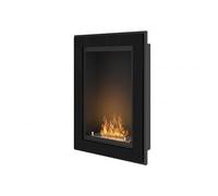 Camino Bioetanolo da Parete da Incasso - Caminetto con Cornice In Acciaio Frame 550, 79x55 cm (Nero)
