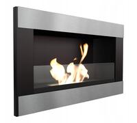 Camino Bioetanolo da Parete GOLF TÜV nero con vetro Dimensioni 64,7x12x h 37,4cm - peso 7,26 kg colore NERO E Metallizzati nero