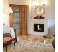 Camino Bioetanolo da Parete QUAT TÜV Nero - Dimensioni 68.5x18.4x53.4 cm - Peso 10.9 kg - Materiale Certificato ISO 9001:2015