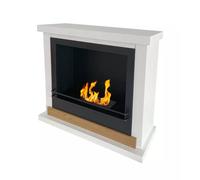 Camino bioetanolo da pavimento Divina Fire "Stoccolma" in legno bianco 75,5x2...