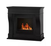 Camino bioetanolo da pavimento Divina Fire "Washington" in legno nero 111x43x...