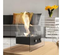 Camino Bioetanolo da Terra NEST Nero - Altezza 30 cm, Dimensioni 30x30x20 cm, Materiale di Alta Qualità, Certificazione ISO 9001:2015