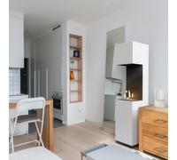 Camino Bioetanolo da Terra SIERRA TÜV Bianco - Altezza 170 cm, Dimensioni 40.8x40.5 cm, Acciaio e MDF, Aromaterapia, Sicurezza Certificata