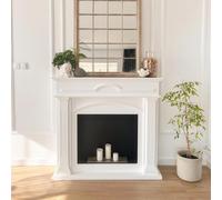 Camino Bioetanolo DECEMBER TÜV Bianco - Altezza 107.1 cm, Dimensioni 115x32.5 cm, Acciaio e MDF - Ecologico e Sicuro