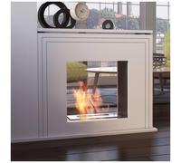 Camino Bioetanolo JUNE TÜV Bianco - Altezza 67.9cm, Dimensioni 80x27.5 cm, Materiale di Alta Qualità, Sicurezza Certificata TÜV
