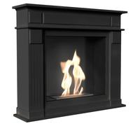 Camino Bioetanolo November TÜV Nero - Acciaio e MDF, Dimensioni 115x29.5x101.3 cm, Ecologico e Sicuro