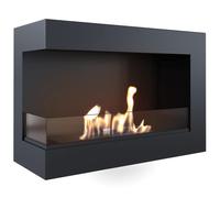 Camino Bioetanolo Parete DELTA 700 TÜV Sinistra con vetro Dimensioni 70x28x h48 cm - peso 13 kg colore nero apertura a Sinistra nero