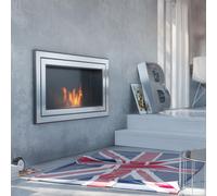 Camino Bioetanolo Parete JULIET 1100 TÜV - Altezza 65 cm, Dimensioni 110x14.2x65 cm, Colore Macinata, Peso 23.5 kg - TÜV Certificato