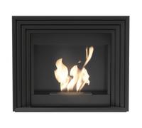 Camino Bioetanolo PLANET TÜV Nero - Altezza 98cm, Dimensioni 115x33x98 cm, Acciaio e MDF