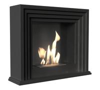 Camino Bioetanolo Quaerere TÜV Nero - Dimensioni 115x32.5x95 cm, Acciaio e MDF, Aromaterapia Integrata