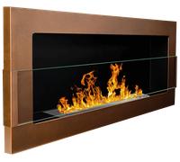 Camino caminetto bioetanolo biocamino da incasso bronzo 900x400mm con vetro