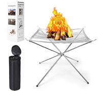 Camino da Campeggio Portatile, Braciere da Giardino, Braciere Campeggio in Acciaio Inox, per Patio, Campeggio, Giardino(56 * 56 * 43cm)