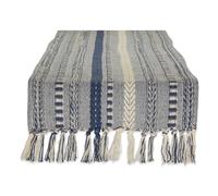 Camino de mesa DII con rayas trenzadas en azul franc s, 15 x 108